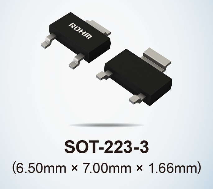 Los MOSFET compactos SOT-223-3 de 600 V de ROHM contribuyen a lograr diseños más pequeños y de perfil más bajo para fuentes de alimentación en iluminación, bombas y motores